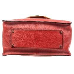 Pre Owned Chloe Red Leather Medium Sally Flap Shoulder Bag
