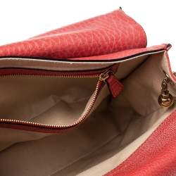 Pre Owned Chloe Red Leather Medium Sally Flap Shoulder Bag