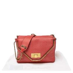 Pre Owned Chloe Red Leather Medium Sally Flap Shoulder Bag