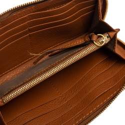 Pre Owned Chloe Brown Leather Marcie Zip Long Wallet