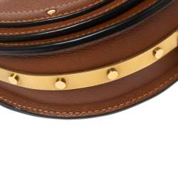 Pre Owned Chloé Brown Leather Small Nile Bracelet Minaudiere Crossbody Bag