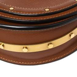 Pre Owned Chloé Brown Leather Small Nile Bracelet Minaudiere Crossbody Bag