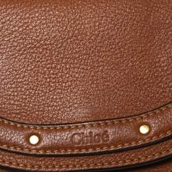 Pre Owned Chloé Brown Leather Small Nile Bracelet Minaudiere Crossbody Bag