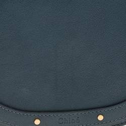 Pre Owned Chloe Teal Blue Leather and Suede Small Nile Bracelet Shoulder Bag