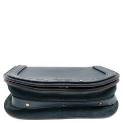 Pre Owned Chloe Teal Blue Leather and Suede Small Nile Bracelet Shoulder Bag