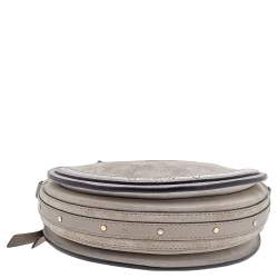 Pre Owned Chloe Beige Leather and Suede Small Pixie Round Crossbody Bag