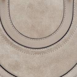 Pre Owned Chloe Beige Leather and Suede Small Pixie Round Crossbody Bag
