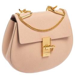 مملوكة مسبقًا حقيبة كتف كلوي درو جلد وردي سلمون متوسطة