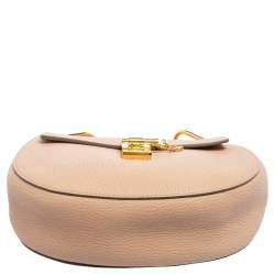 مملوكة مسبقًا حقيبة كتف كلوي درو جلد وردي سلمون متوسطة