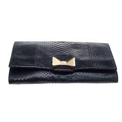 Chloe Black Python Bobbie Clutch