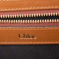 Pre Owned Chloe Brown/Beige Leopard Print Pony Hair And Leather Medium Sally Shoulder Bag