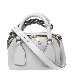 Pre Owned Chloe Light Blue Leather Small Daria Shoulder Bag