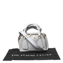 Pre Owned Chloe Light Blue Leather Small Daria Shoulder Bag