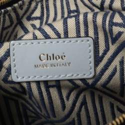 Pre Owned Chloe Light Blue Leather Small Daria Shoulder Bag