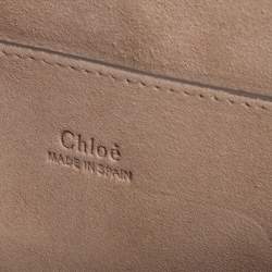 Pre Owned Chloe Grey Leather And Suede Small Faye Shoulder Bag