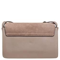 Pre Owned Chloe Grey Leather And Suede Small Faye Shoulder Bag