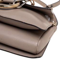 Pre Owned Chloe Grey Leather And Suede Small Faye Shoulder Bag