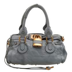 Pre Owned Chloe Powder Blue Leather Medium Paddington Satchel