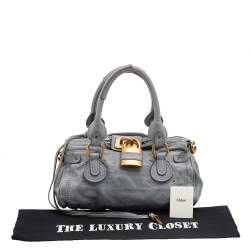 Pre Owned Chloe Powder Blue Leather Medium Paddington Satchel
