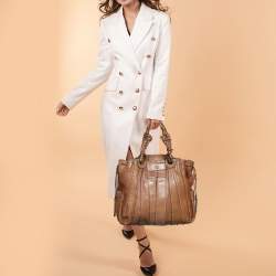 Pre Owned حقيبة يد توتس كلوي هيلوسي جلد بني فاتح برباط