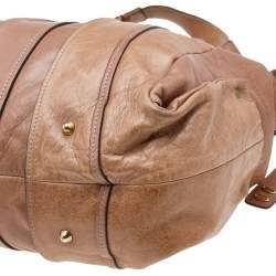 Pre Owned ح قيبة يد توتس كلوي هيلوسي جلد بني فاتح برباط