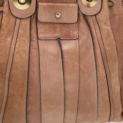 Pre Owned حقيبة يد توتس كلوي هيلوسي جلد بني فاتح برباط