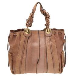 Pre Owned حقيبة يد توتس كلوي هيلوسي جلد بني فاتح برباط