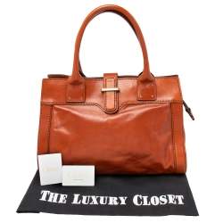 Pre Owned Chloe Brown Leather Oversized Zipper Tote