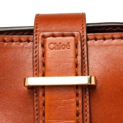 Pre Owned Chloe Brown Leather Oversized Zipper Tote