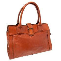 Pre Owned Chloe Brown Leather Oversized Zipper Tote