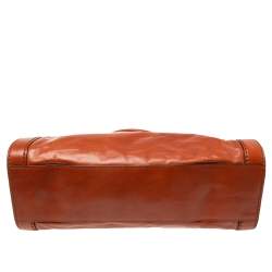 Pre Owned Chloe Brown Leather Oversized Zipper Tote