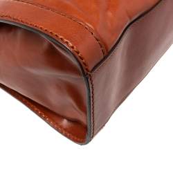 Pre Owned Chloe Brown Leather Oversized Zipper Tote