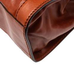 Pre Owned Chloe Brown Leather Oversized Zipper Tote