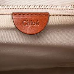 Pre Owned Chloe Brown Leather Oversized Zipper Tote