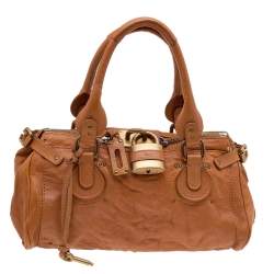 Pre Owned Chloe Rust Orange Leather Medium Paddington Satchel