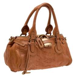 Pre Owned Chloe Rust Orange Leather Medium Paddington Satchel