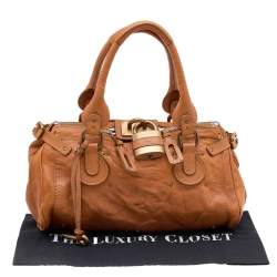 Pre Owned Chloe Rust Orange Leather Medium Paddington Satchel