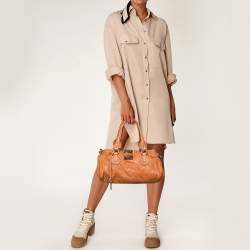 Pre Owned Chloe Rust Orange Leather Medium Paddington Satchel