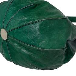 Pre Owned Chloe Green Crinkled Leather and Suede Tassel Chain Hobo 