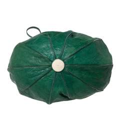 Pre Owned Chloe Green Crinkled Leather and Suede Tassel Chain Hobo 