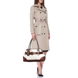 Pre Owned Chloe Multicolor Canvas, Python and Leather Tote