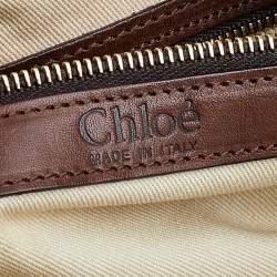 Pre Owned Chloe Multicolor Canvas, Python and Leather Tote