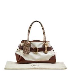 Pre Owned Chloe Multicolor Canvas, Python and Leather Tote