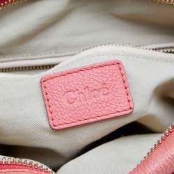 Pre Owned Chloe Coral Orange Leather Medium Paraty Satchel