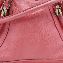 Pre Owned Chloe Coral Orange Leather Medium Paraty Satchel