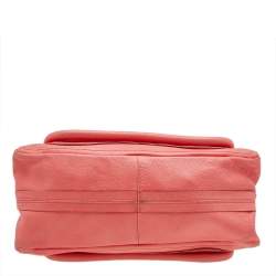Pre Owned Chloe Coral Orange Leather Medium Paraty Satchel