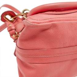 Pre Owned Chloe Coral Orange Leather Medium Paraty Satchel