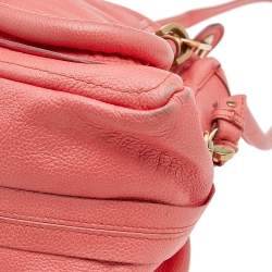 Pre Owned Chloe Coral Orange Leather Medium Paraty Satchel