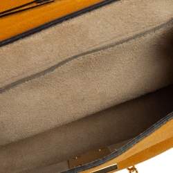 Pre Owned Chloe Mustard/Brown Suede and Python Small Drew Shoulder Bag