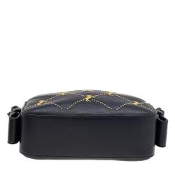 Pre Owned Chloe Black Leather Embroidered Horses Crossbody Bag